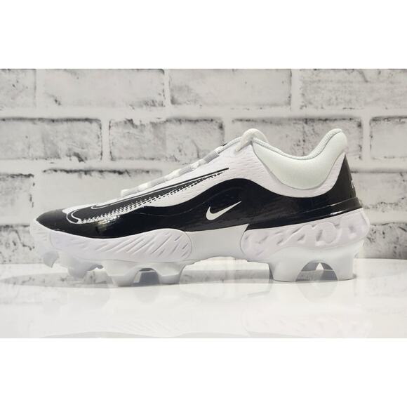Nike Mens Alpha Huarache Elite 4 Low MCS Baseball Cleat White Sz 8 FD6255-101 - Picture 1 of 6